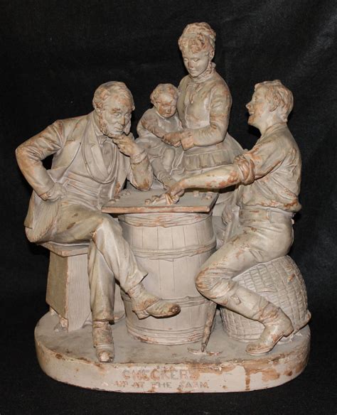 Bargain Johns Antiques John Rogers Sculpture Checkers Up At The