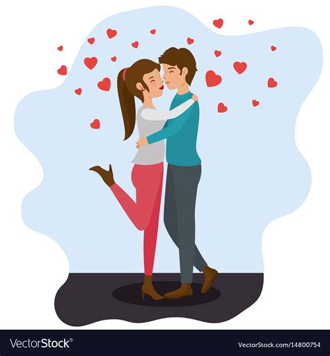 Cute Couple Kissing Design Royalty Free Vector Image
