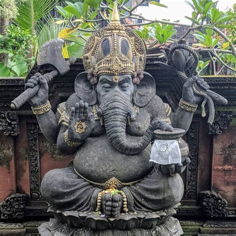 Statues of Ganesha, the Hindu elephant God in Bali.The Hindu God of