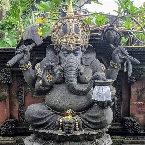 Statues Of Ganesha The Hindu Elephant God In Balithe Hindu God Of