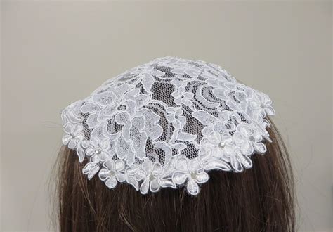 Handmade White Lace Doily Head Cover Hair Covering Etsy