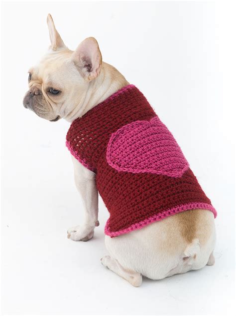Romantic Dog Sweater In Lion Brand Vannas Choice L32354 Dog Sweater
