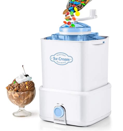 Nostalgia Cicm2wb Electric Ice Cream Maker With Candy Crusher 2 Quart