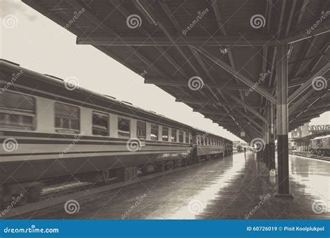 Perspective Of Train Diesel Locomotive While It Moving Stock Image