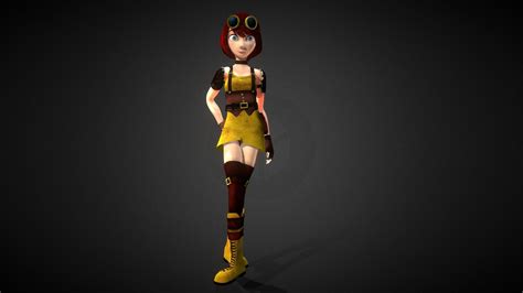 Red Girl Steampunk Animed 3d Model By Fr Animation Franimation