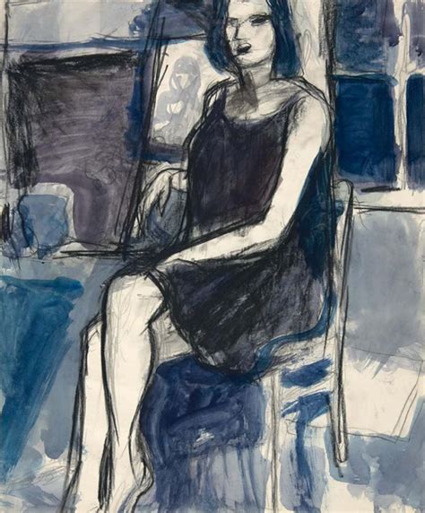 A Drawing Of A Woman Sitting In A Chair