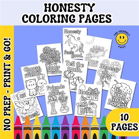 Honesty Coloring Pages Coloring Sheets All About Honesty And Good