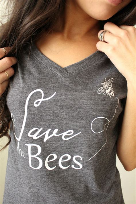 Save The Bees Womens V Neck Shirt Save The Bees Tshirt Designs
