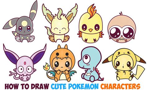 Who to draw pokemon easy to draw for beginners characters archives. Learn How to Draw Cute Kawaii / Chibi Pokemon Characters Easy Step by Step Drawing Lesson for ...