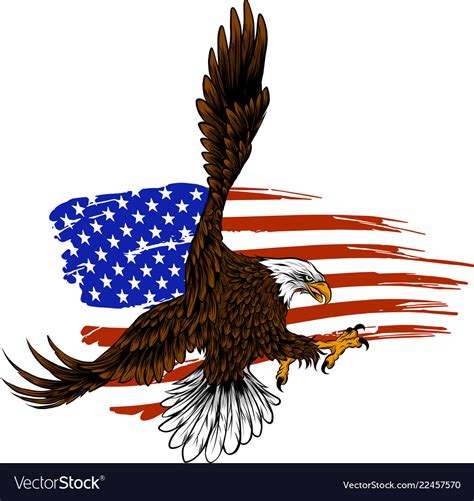 The use of such symbols is restricted in many countries. American eagle against usa flag Royalty Free Vector Image