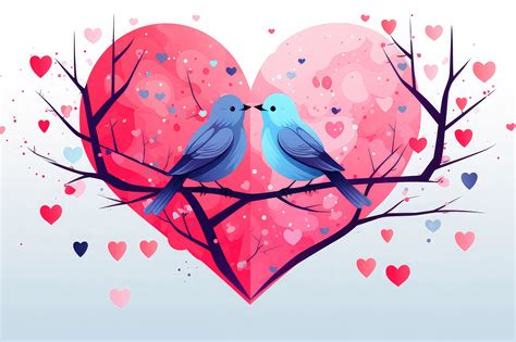 Valentine S Day Love Bird Graphic By Background Graphics Illustration Creative Fabrica