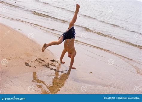 Handstands At The Beach Stock Image Image Of Gymnastics 6615255