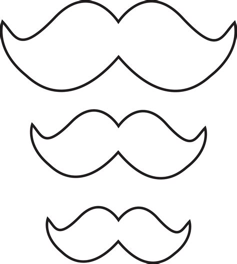 Mustache Outline Printable Printable Templates