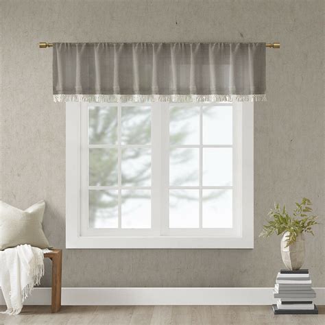Modern Farmhouse French Country Faux Linen Kitchen Valance Window