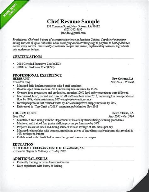 Executive Chef Resume Pdf At Achance2talk