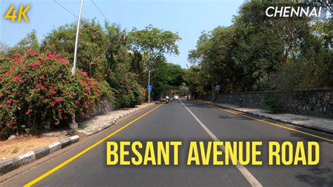 Chennai 4k Besant Avenue Road Besant Nagar City Tour Youtube