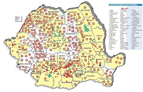 Harta prezinta delimitarea judetelor, contine municipii, orase, comune, drumuri nationale, principale si secundare, din romania. Nationalizarea resurselor naturale ale Romaniei