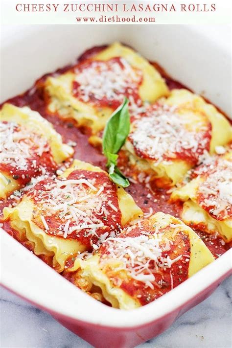 Cheesy Zucchini Lasagna Rolls Recipe Diethood