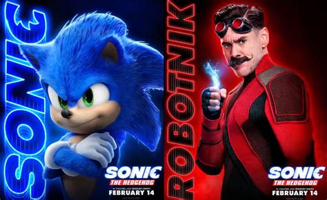 Series Of Three Sonic The Hedgehog Movie Character Profile Posters