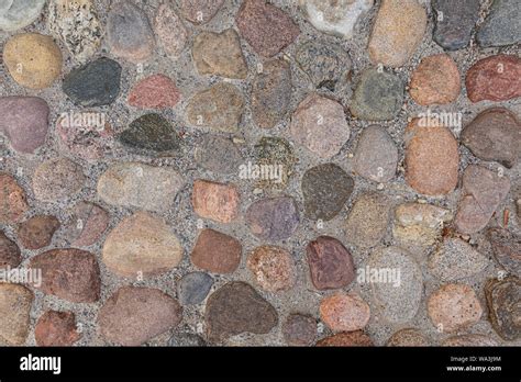 Varicolored Granite Stones Walkway Pattern Seamless Texture Stock