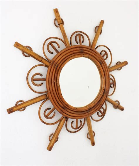 Sunburst Mirror Rattan And Bamboo For Sale At 1stdibs