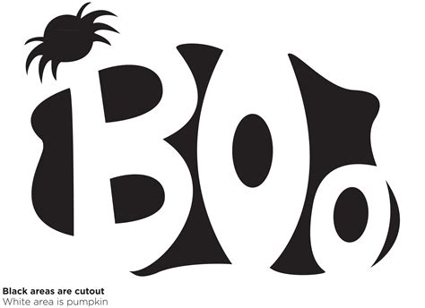 Boo Pumpkin Stencil Pumpkin Pattern Pumpkin Template Jack O