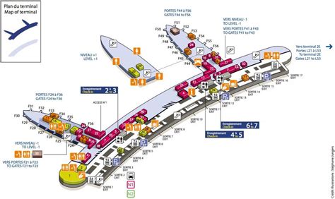 Cdg Airport Terminal 2f Map Map Of Cdg Airport Terminal 2f France