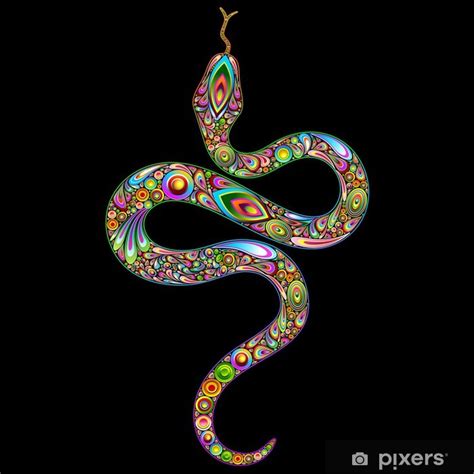 Wall Mural Snake Psychedelic Art Design Serpente Simbolo Psichedelico