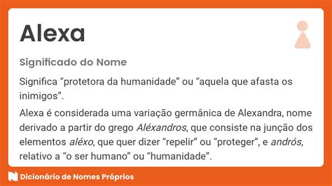 Significado Do Nome Alexa Dicion Rio De Nomes Pr Prios