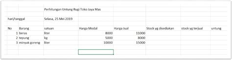 Cara Melakukan Perhitungan Untung Rugi Di Excel