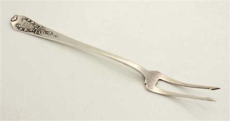 Antique Whiting Sterling Silver 1908 Olivepickle Fork