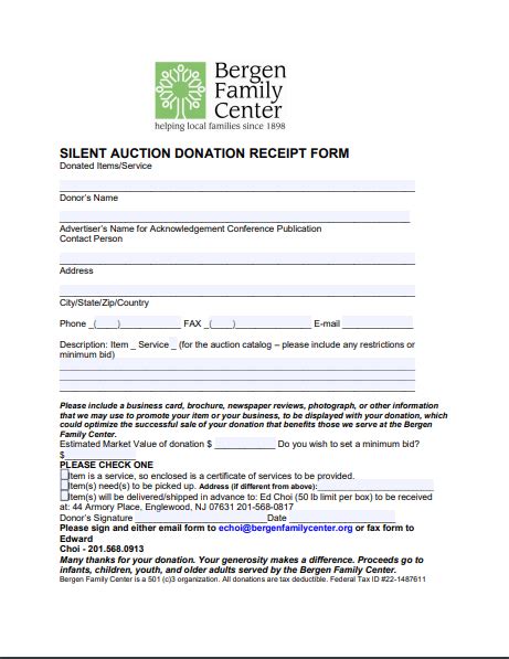 Free Fillable Donation Receipt Template Glamorous Receipt Forms