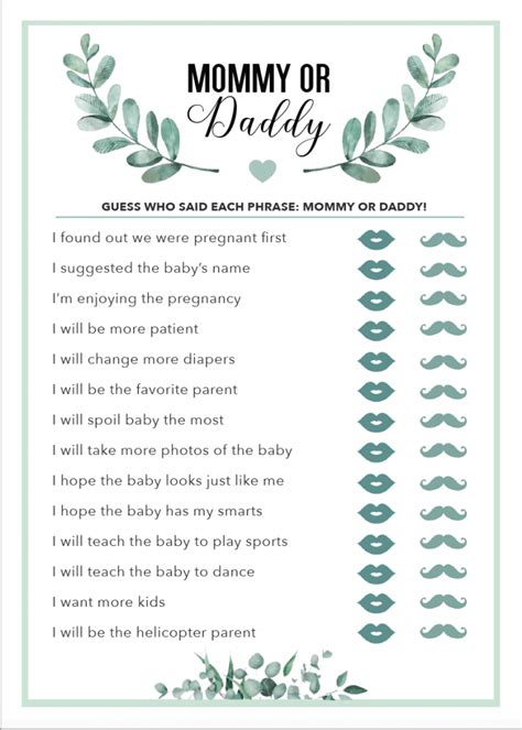 Free Gender Neutral Mommy Or Daddy Baby Shower Game I Spy Fabulous