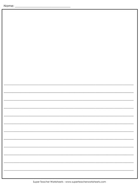 Lined Writing Paper Template With Picture Box Download