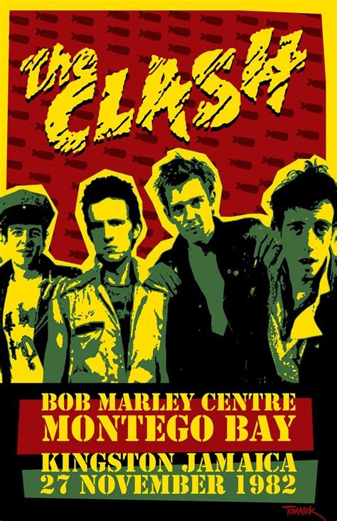 The Clash Jamaica 1982 Mini Print Punk Poster Vintage Concert