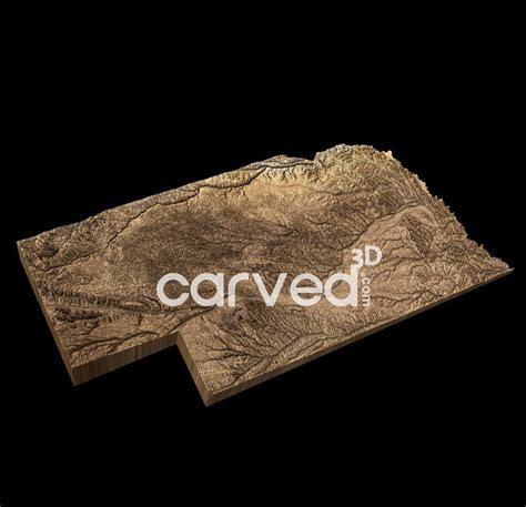 Nebraska State Topographic Terrain 3d Map Model For Cnc Milling And