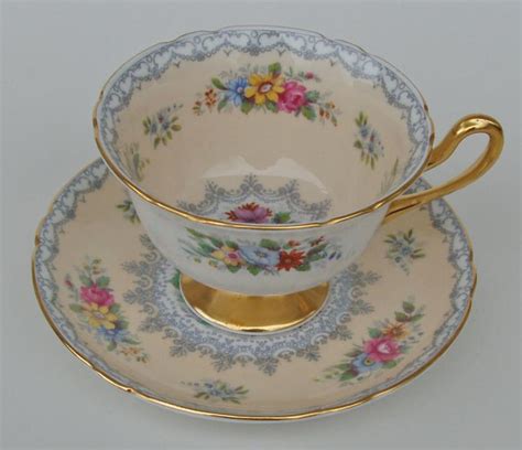 Minton ancestral demi tasse cup saucer s376 hand paint floral accent england vtg. Silver Quill Antiques and Gifts - Vintage Bone China Cups ...