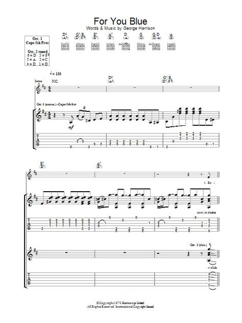 For You Blue By The Beatles Guitar Tab Guitar Instructor