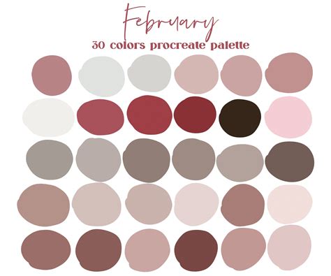February Neutrals Procreate Color Palette Ipad Procreate Etsy In