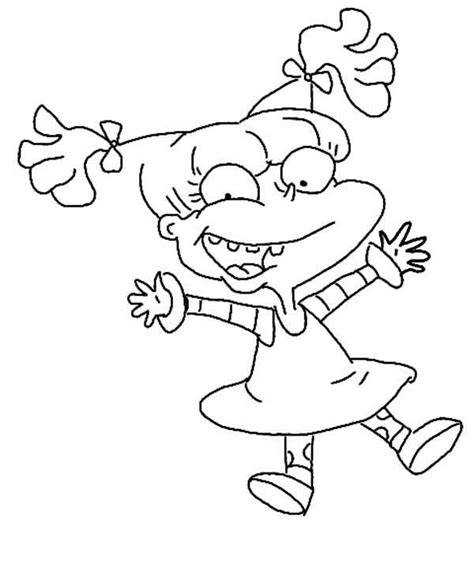 Angelica Pickles Happy Face In Rugrats Coloring Page Color Luna