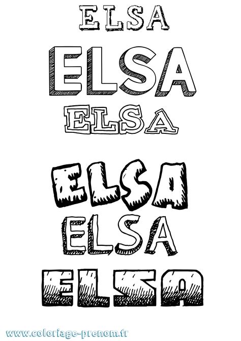 Imprimer gratuitement sur le site. Coloriage du prénom Elsa : à Imprimer ou Télécharger ...