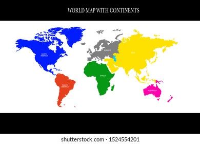 World Map Divided By Continents That Stock Vektorgrafik Lizenzfrei Shutterstock