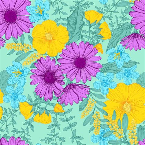 Colorful Flower Pattern Stock Vector Illustration Of Design 249908231