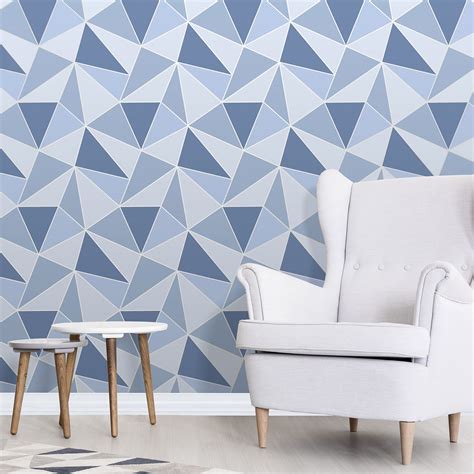 Geometric Wallpaper Modern Decor Triangles Trellis Silver