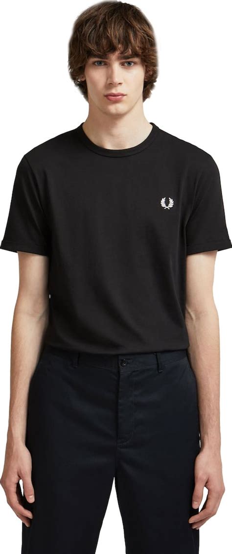 Fred Perry Ανδρική Μπλούζα Ringer T Shirt M3519 102 Μαύρο Tobros