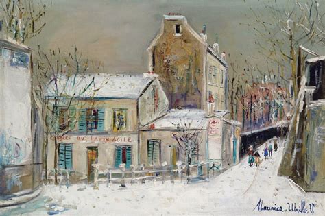 The Cabaret Of Lapin Agile Snow Effect 1936 Maurice Utrillo 1883