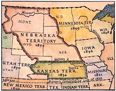 Kansas Nebraska Map 1854 Ndetail Of A Map Of The United States
