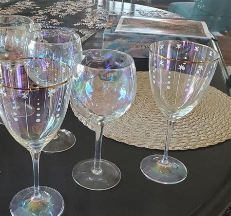 Iridescent Wine Glasses Set Of 4 Wine Glasses Wine Wine Glass