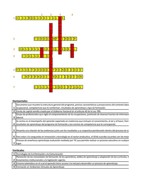 Anexo Crucigrama Aa3 Ev01 Sena Induccion Inducción A Procesos