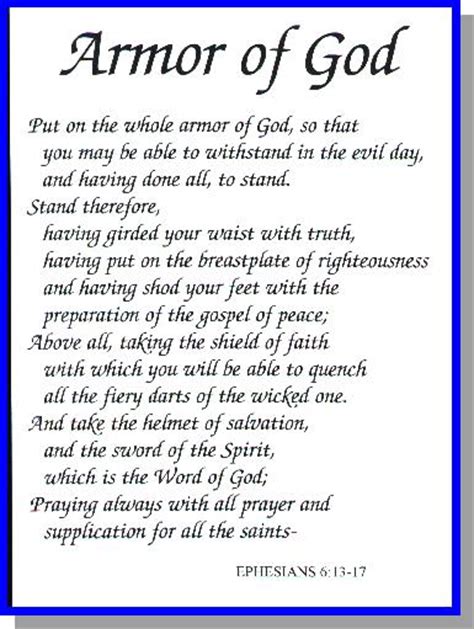 Printable Armor Of God Prayer Get Your Hands On Amazing Free Printables